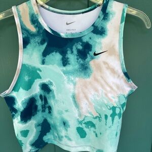 Nike Women's Teal and White Tank Top